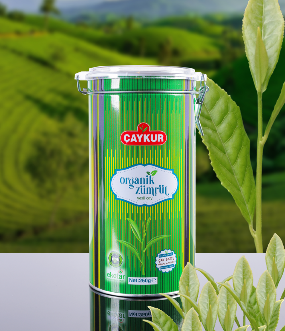 Çaykur Organik Zümrüt Yeşil Dökme Çay Teneke Kutu 250 gr – Rizeden Çay