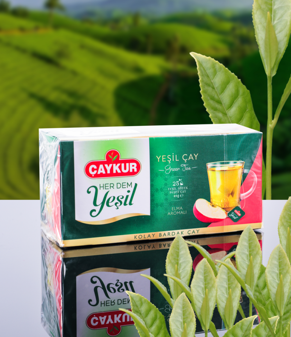 Çaykur Yeşil Çay Süzen Poşet (Elmalı) 40 gr – Rizeden Çay