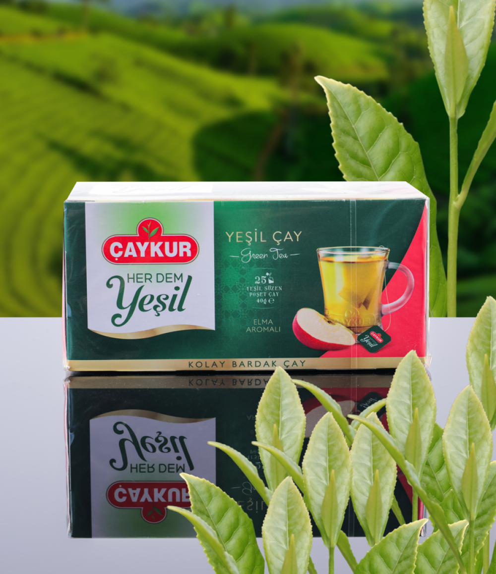 Çaykur Yeşil Çay Süzen Poşet (Elmalı) 40 gr – Rizeden Çay