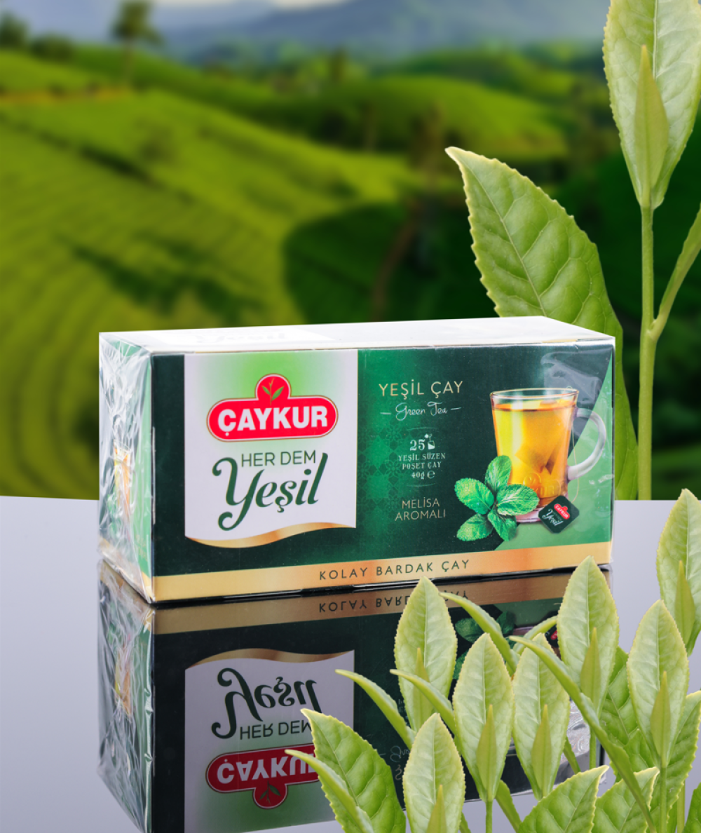 Çaykur Yeşil Çay Süzen Poşet (Melisalı) 40 gr – Rizeden Çay